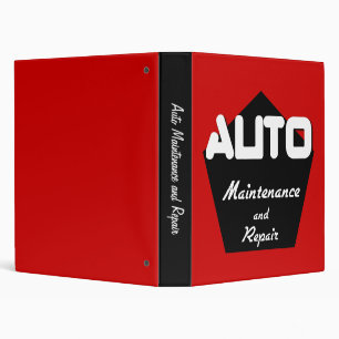 Auto Maintenance and Repair Manual Binder