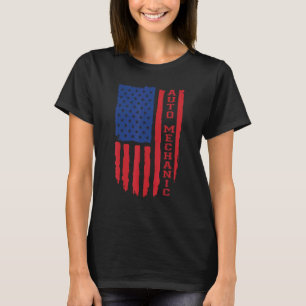 Auto Mechanic American Flag Usa T-Shirt