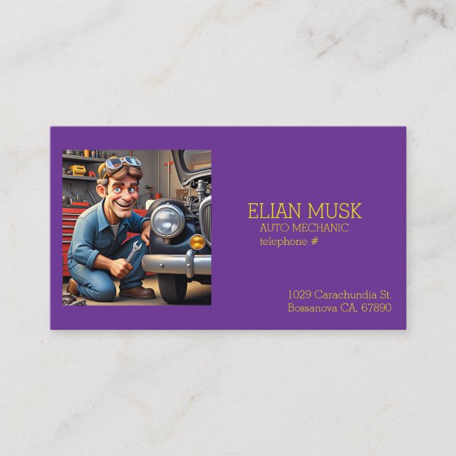 " AUTO MECHANIC "  BUSINESS CARD (Front)