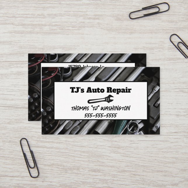 Auto Mechanic Business Card (Front/Back In Situ)