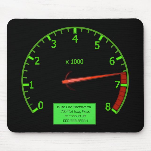 Auto Mechanic Business Rev Counter Mouse Pad (Front)