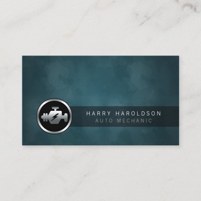Auto Mechanic Car Engine Icon Business Card (Front)