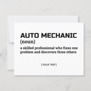 Auto Mechanic - Carte postale de définition amusan
