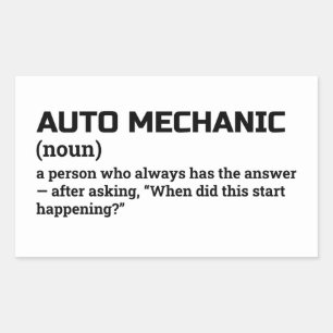 Auto Mechanic Definition Humour Sticker