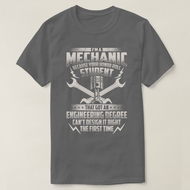Auto Mechanic Engineering Degree 1 T-Shirt (Design Front)