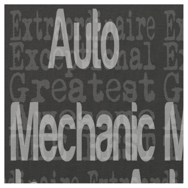 Auto Mechanic Extraordinaire Fabric (Close Up)