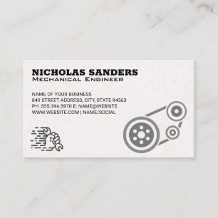 Auto Mechanic   Pulleys and Wrench in Hand Business Card