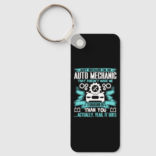 Auto Mechanic T Shirt Keychain (Front)