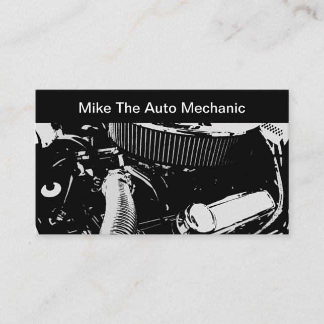 Auto Mechanic Theme Business Card (Front)