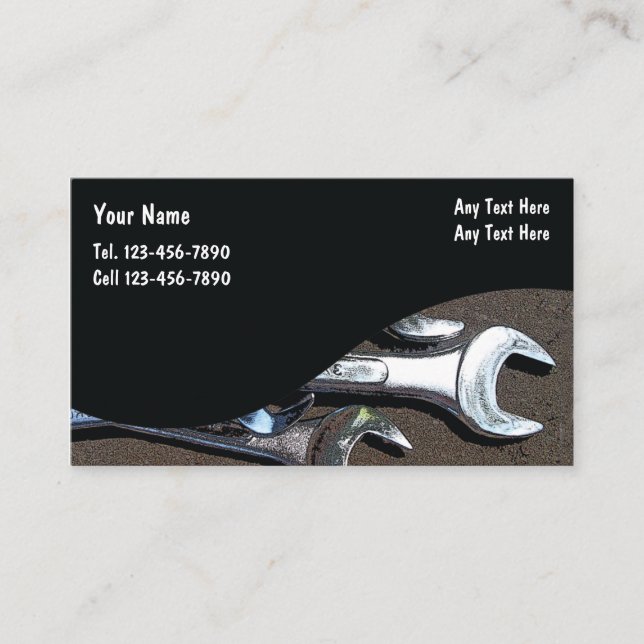 Auto Mechanic Theme Business Card (Front)