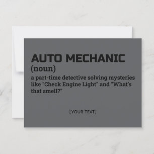 Auto Mechanic – Witty Definition Postcard