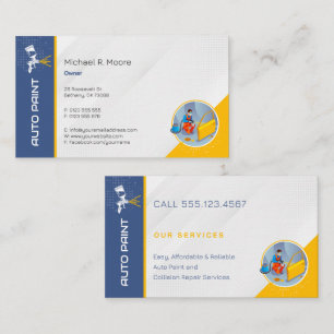 Auto Paint Workshop Professional Business Card