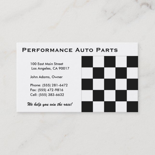 Auto Parts B Business Card (Front)