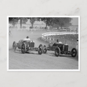 Auto Racing At The County Fair Postcard