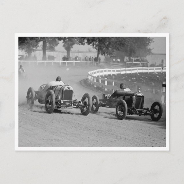 Auto Racing At The County Fair Postcard (Front)