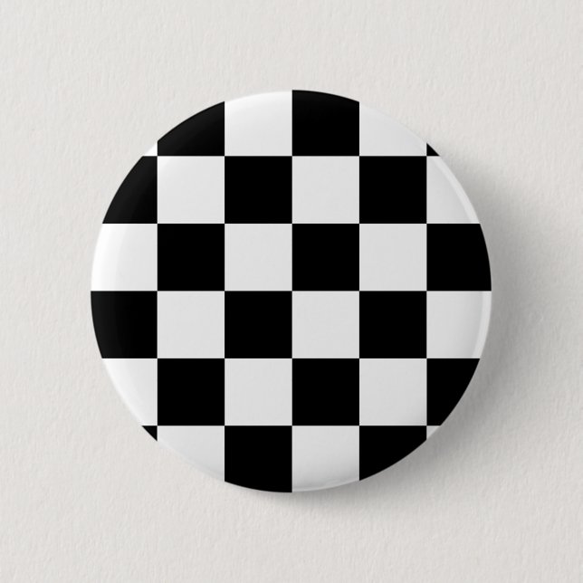 Auto Racing Chequered  Chequered Flag 2 Inch Round Button (Front)
