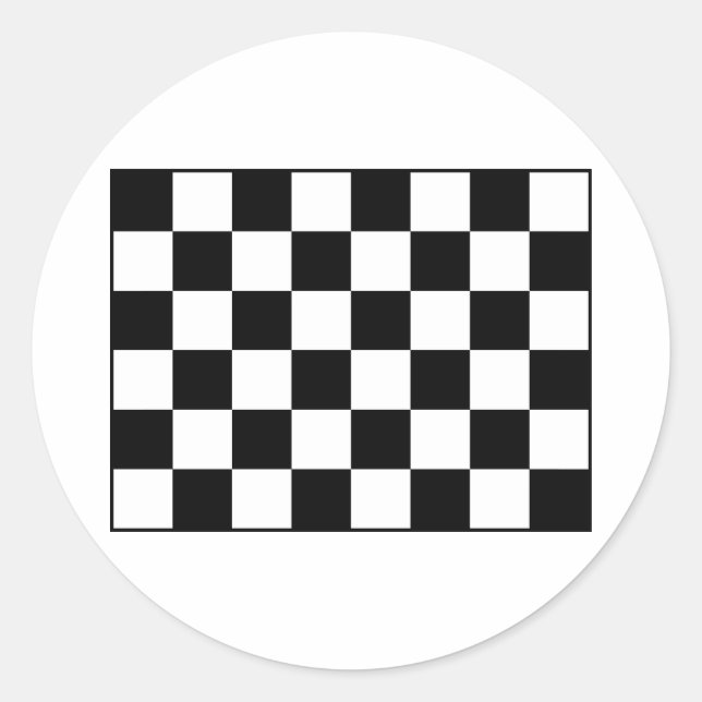 Auto Racing Chequered  Chequered Flag Classic Round Sticker (Front)