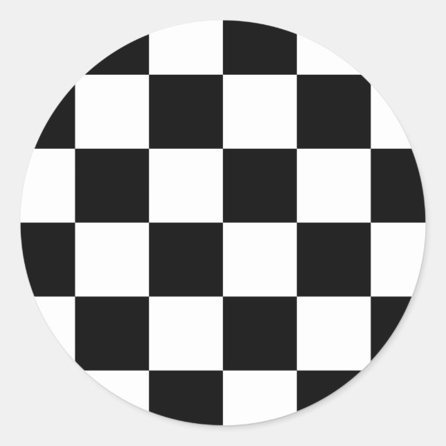 Auto Racing Chequered Flag Classic Round Sticker (Front)