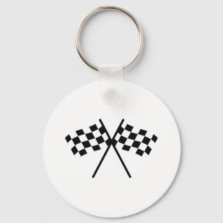 auto racing chequered flag keychain