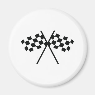 auto racing chequered flag magnet