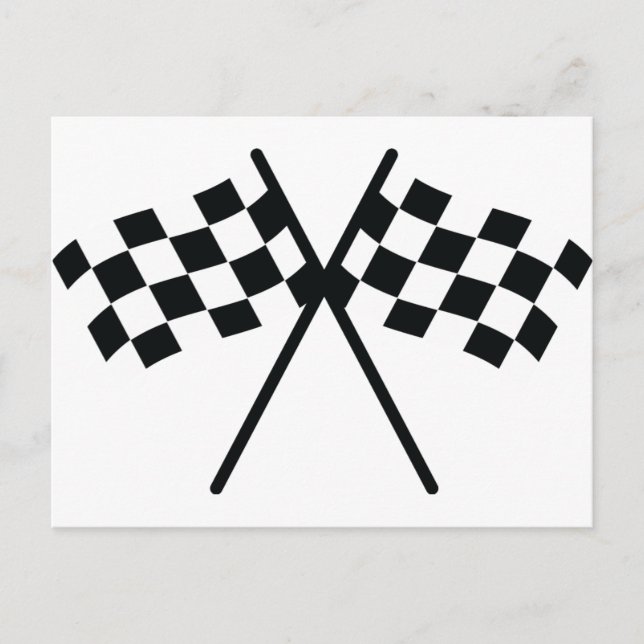 auto racing chequered flag postcard (Front)