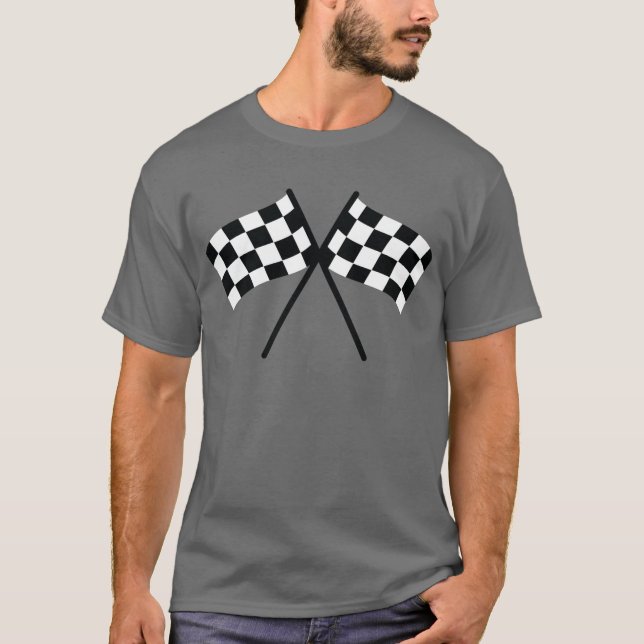 auto racing chequered flag T-Shirt (Front)