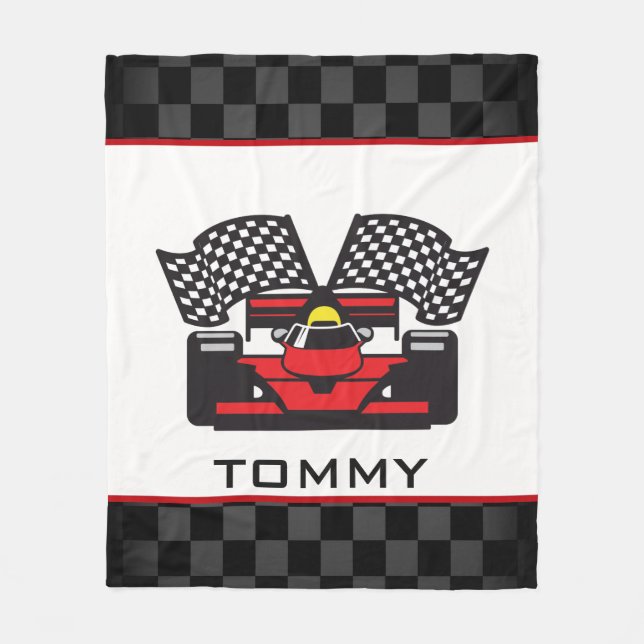 Auto Racing Design Fleece Blanket (Front)