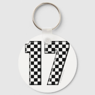 auto racing number 17 keychain
