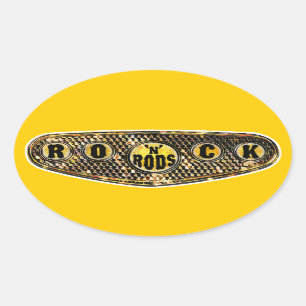 Auto racing oval sticker