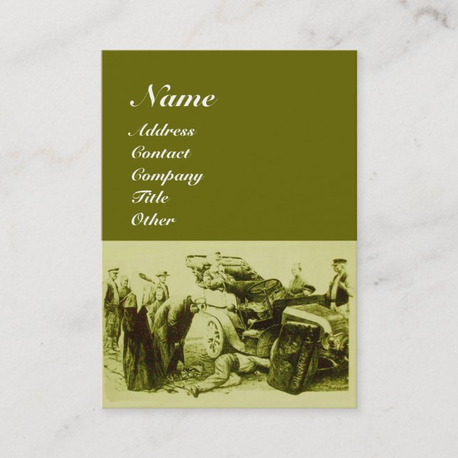 AUTO REPAIR- AUTOMOTIVE ,green red Business Card (Front)