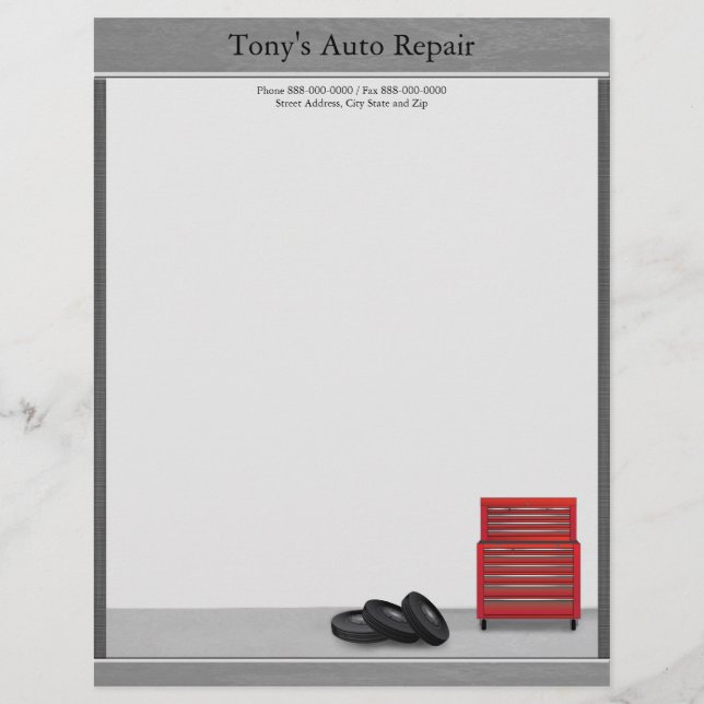 Auto Repair Business Letterhead (Front)
