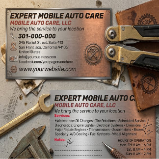 Auto Repair & Car AC Specialist Custom Logo Metal Business Card