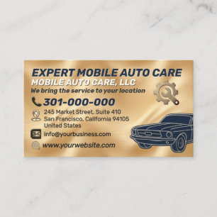 Auto Repair & Car AC Specialist Metal Aluminum Bu Business Card