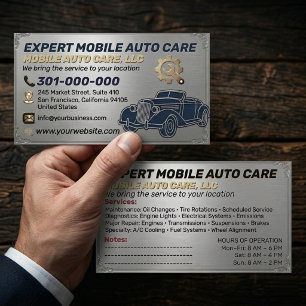 Auto Repair & Car AC Specialist Metal Aluminum  Bu Business Card
