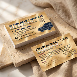 Auto Repair & Car AC Specialist Metal Aluminum Bu Business Card