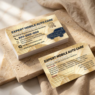Auto Repair & Car AC Specialist Metal Aluminum Bu Business Card