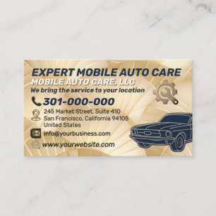 Auto Repair & Car AC Specialist Metal Aluminum Bu Business Card