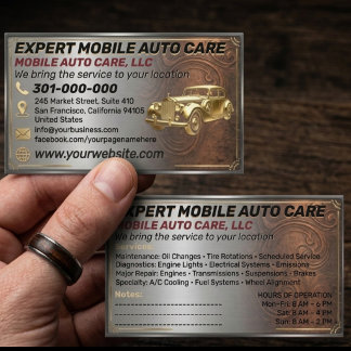 Auto Repair & Car AC Specialist Metal Aluminum Business Card