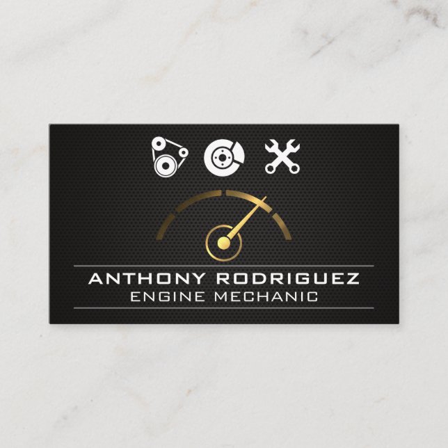 Auto Repair Logos | Carbon Fibre Business Card (Front)