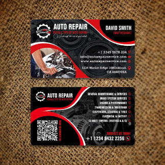 Auto Repair, Mobile Mechanic, Editable Business Card