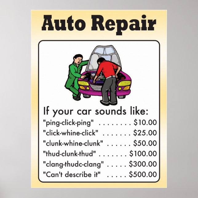 Auto Repair Poster (Front)