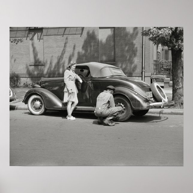 Auto Repair Service, 1942. Vintage Photo Poster (Front)