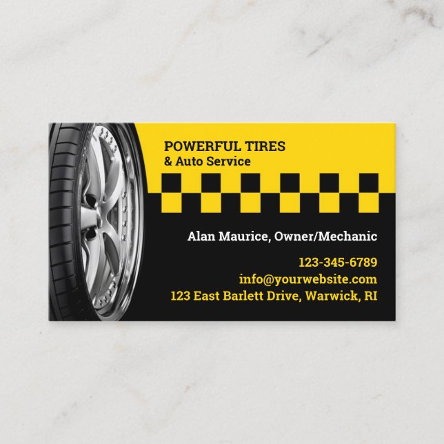 Auto Repair Shop Business Card Template (Front)
