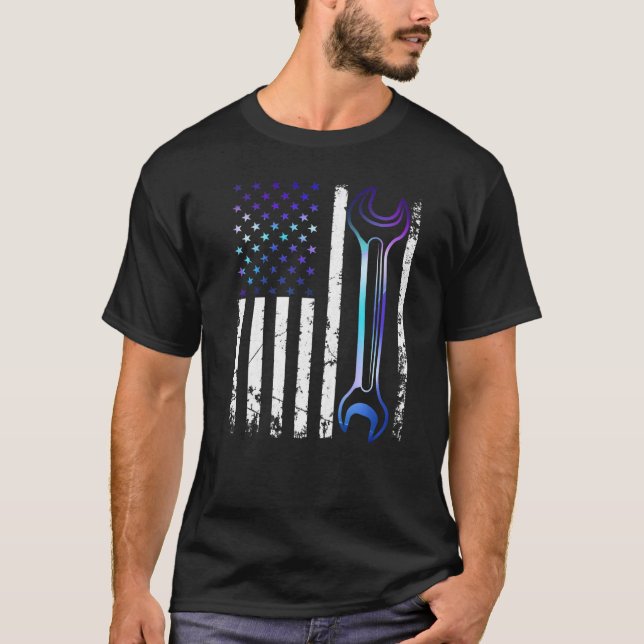 Auto Repairman Car Mechanic Wrench Workshop Tools  T-Shirt (Front)