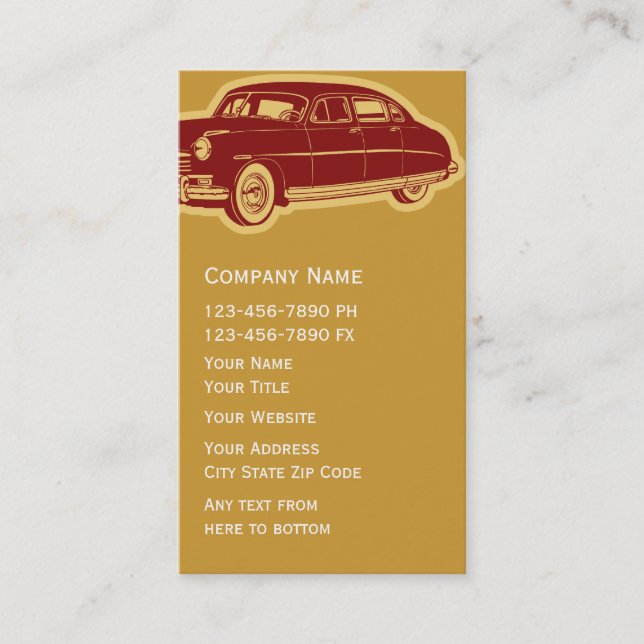 Auto Restoration Business Card (Front)