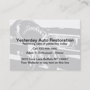 Auto Restoration Service Business Card
