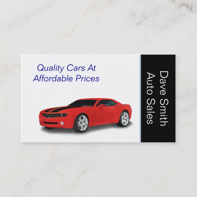 Auto Sales Dealership Business Card (Front)