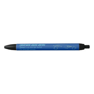 Auto Sales Showroom - Electric Blue Sportscar Black Ink Pen