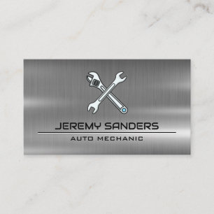 Auto Service Icons   Wrenches Metal Industrial Business Card