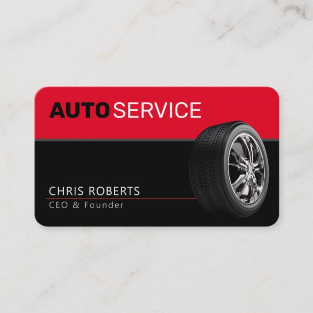 Auto Service | Modern Business Card (Front)